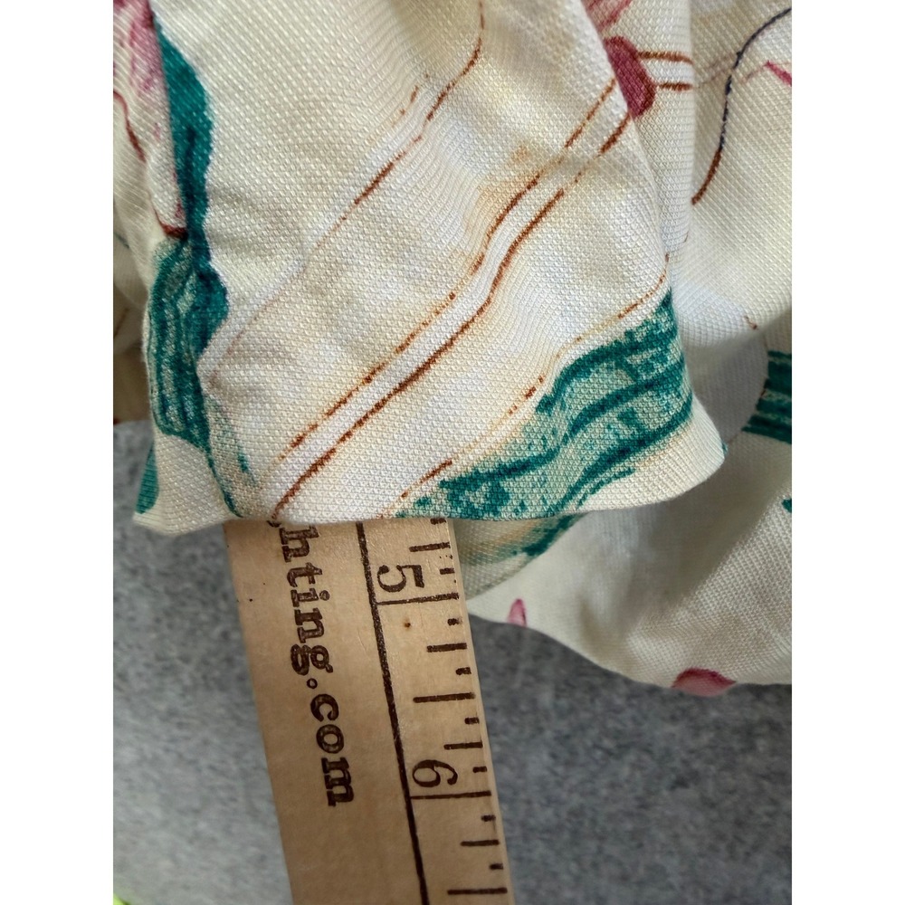 Ann Taylor Factory Tropical‎ Floral Romper Cream Pink Green Size 0 Button Front - Picture 8 of 10